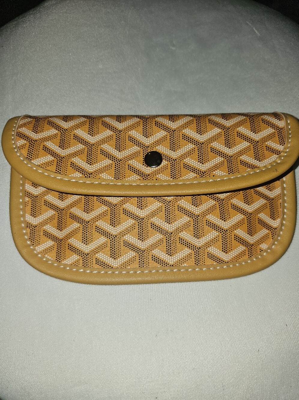 Yellow Patterned Women's Snap Closure Wallet Clutch